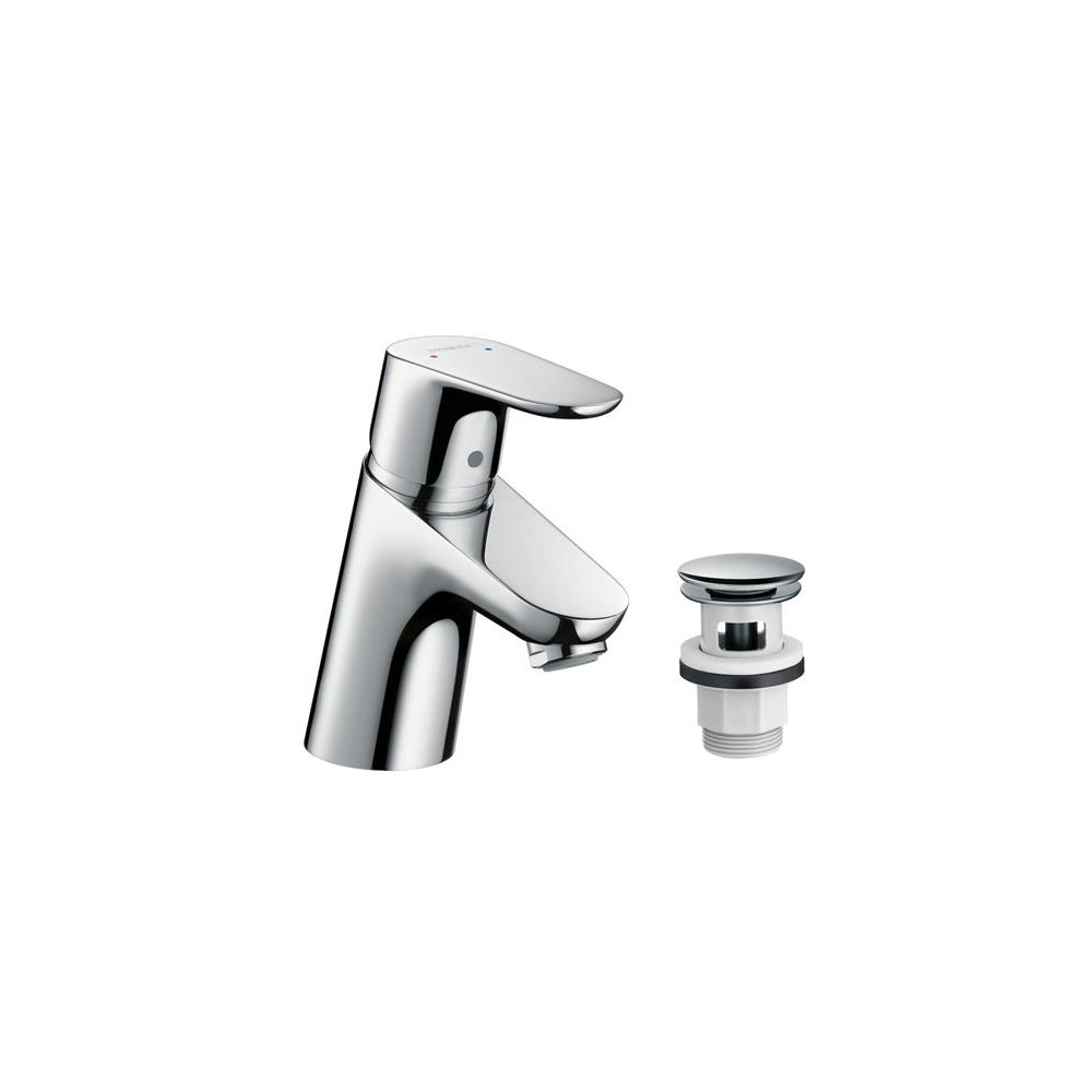 Produktbild för HansGrohe Focus 70 handfatblandare med Push Open bottenventi...