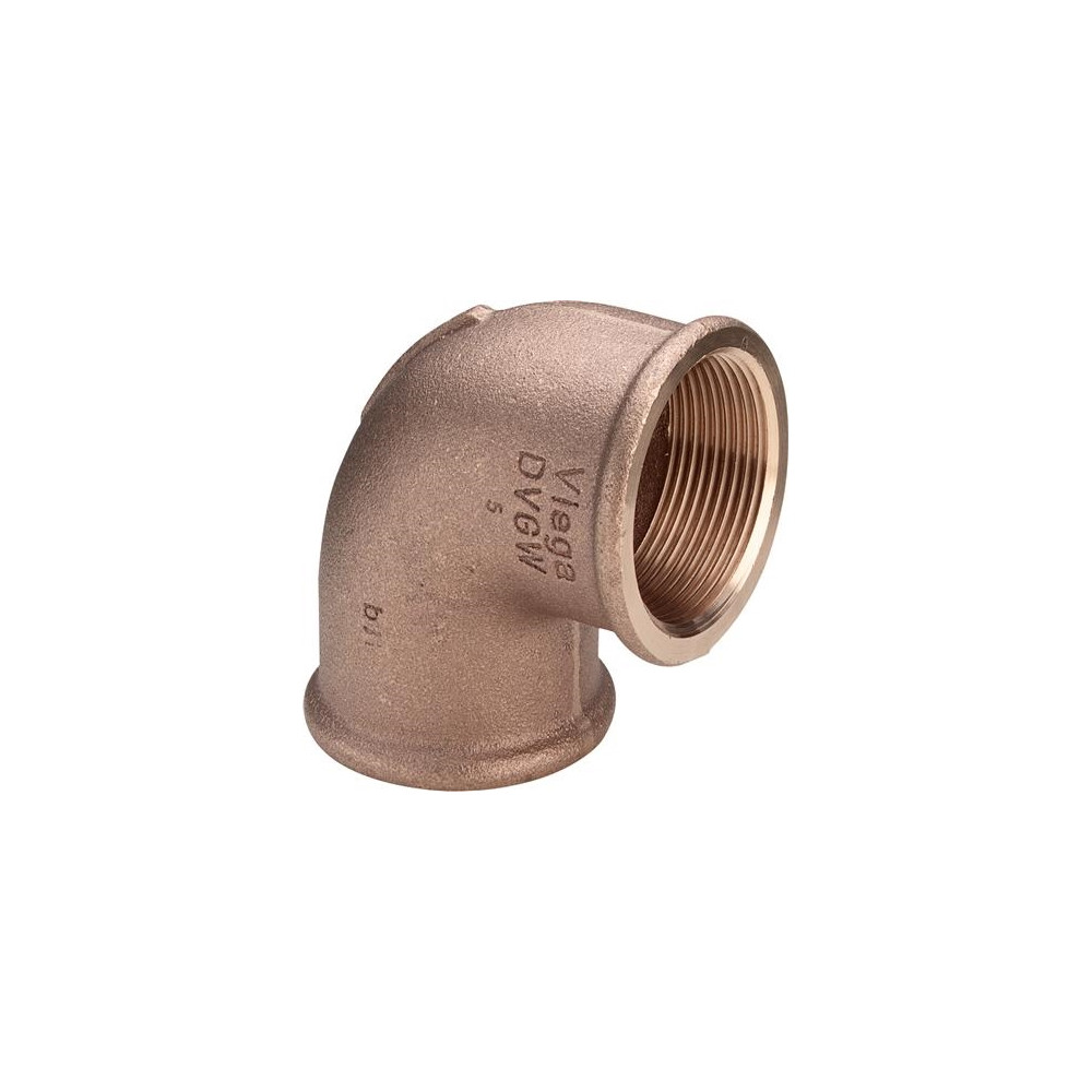 Produktbild för Viega vinkel 90° 3/4"x1/2", rödgods, invändig gänga på båda...