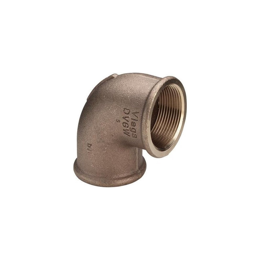 Produktbild för Viega vinkel 90° 3/4"x1/2", rödgods, invändig gänga på båda...