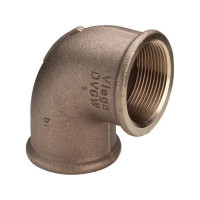 Produktbild för Viega vinkel 90° 3/4"x1/2", rödgods, invändig gänga på båda...