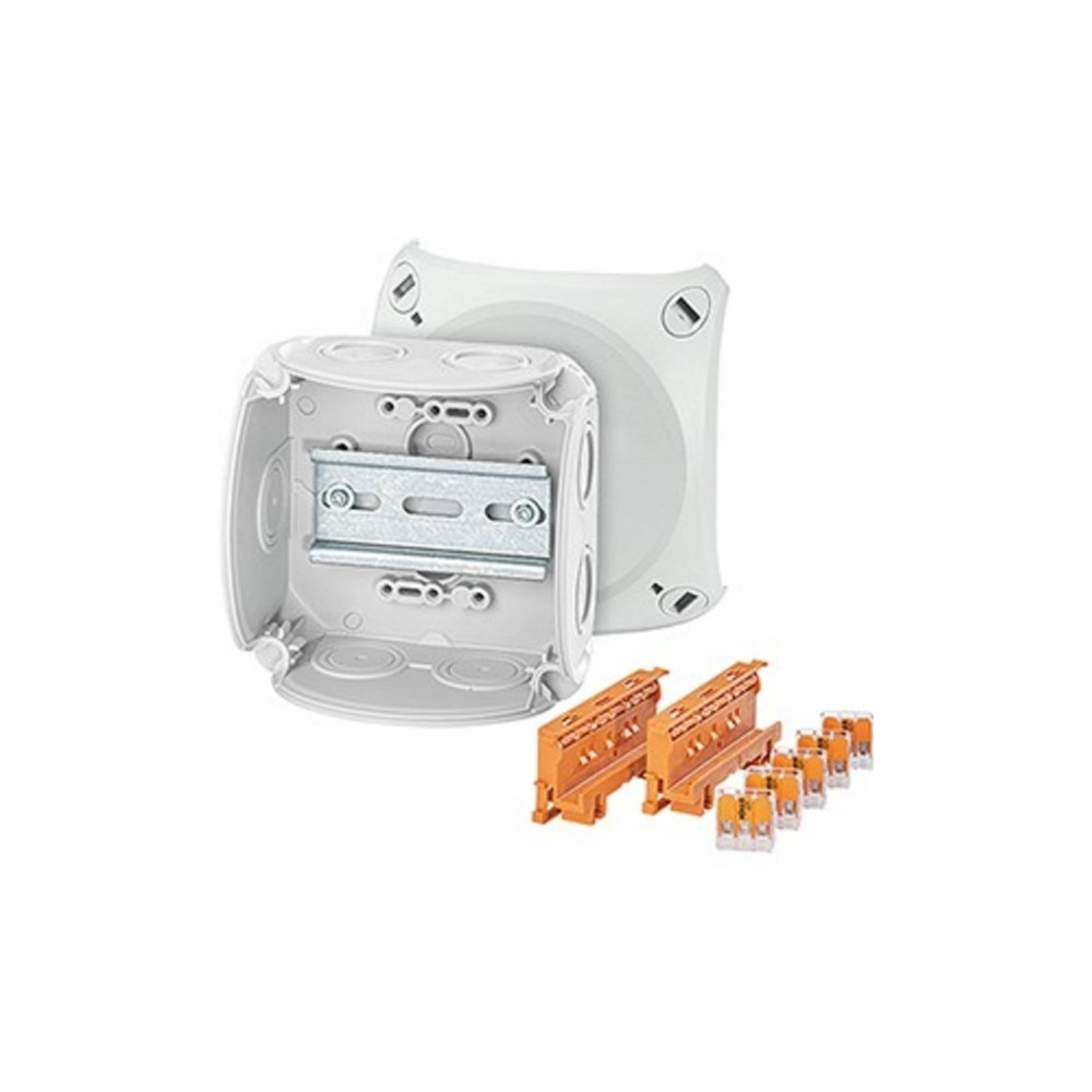 Produktbild för HENSEL förgreningsdosa 0,75-4 mm² 104x104x70 mm, med 2x Wago...