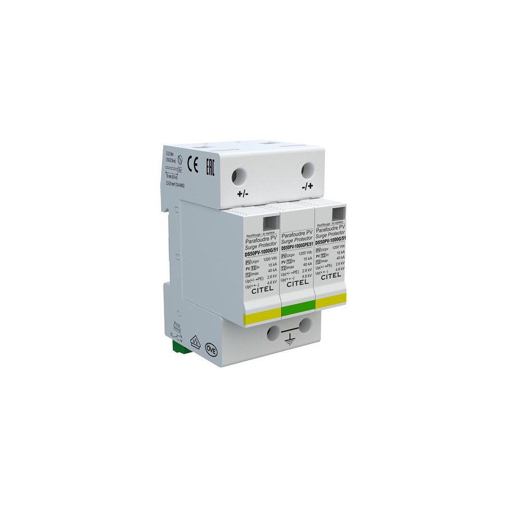 Produktbild för Transientskydd för solcellsystem DS50PVS-serien typ 2 DC SPD...