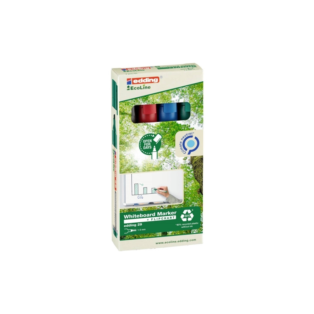 Produktbild för Whiteboardpenna edding 29 EcoLine blandad. 1-5 mm sned spets