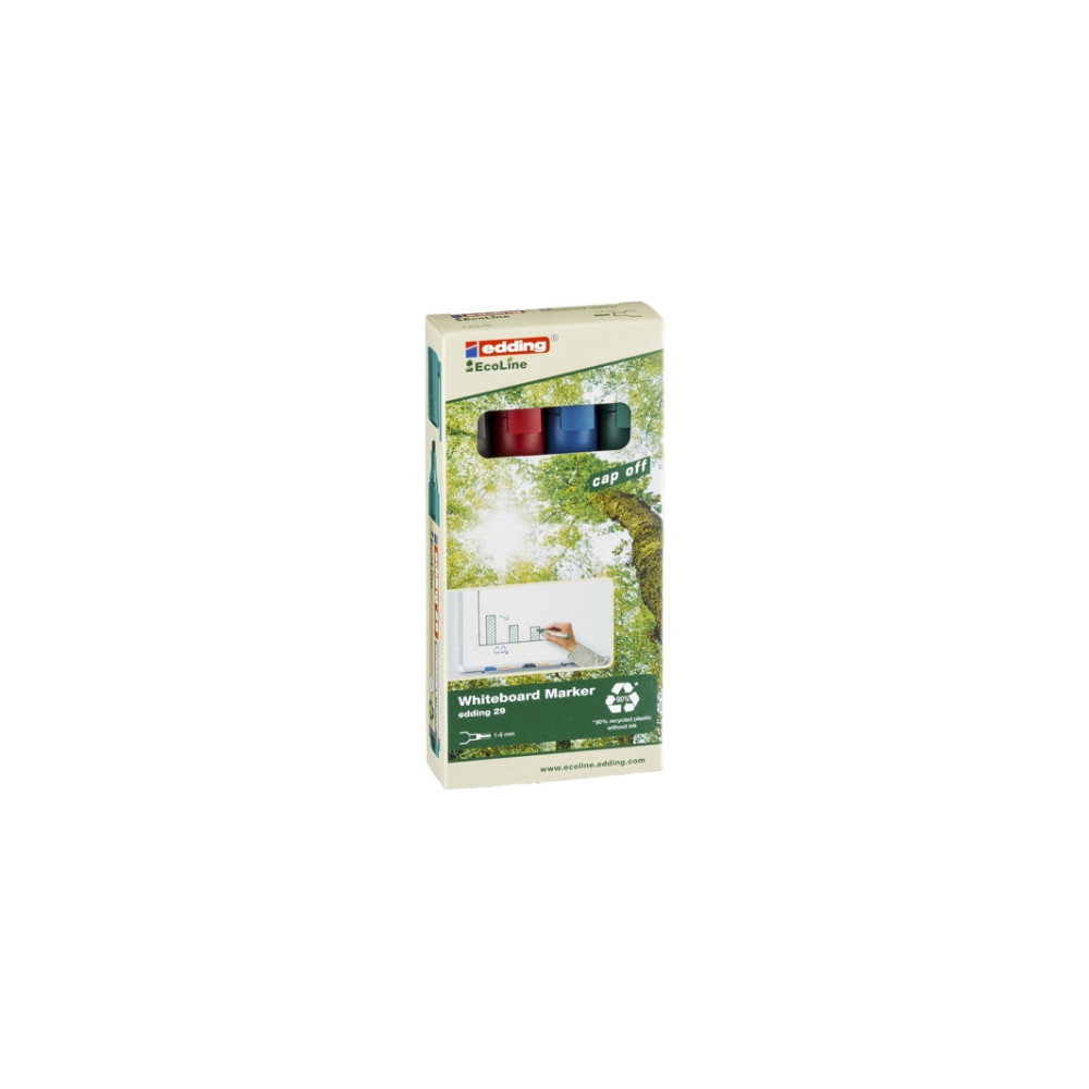Produktbild för Whiteboardpenna edding 29 EcoLine blandad. 1-5 mm sned spets