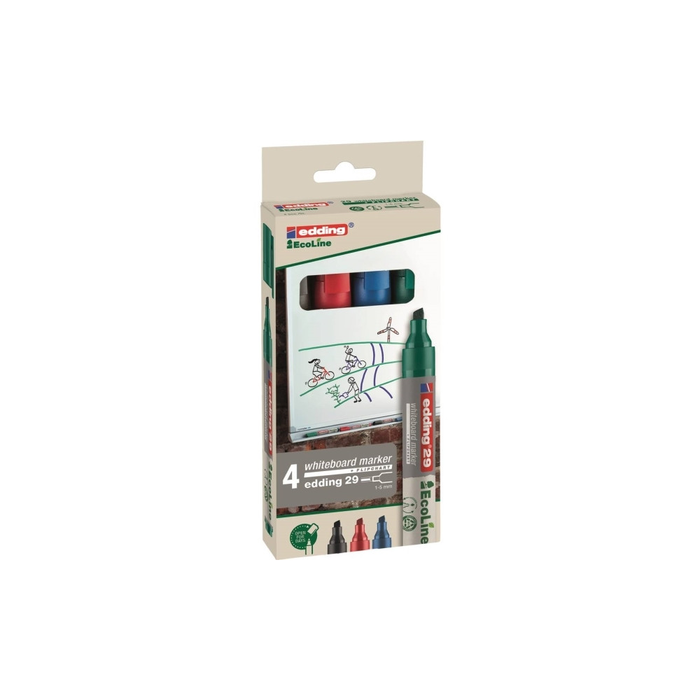 Produktbild för Whiteboardpenna edding 29 EcoLine blandad. 1-5 mm sned spets