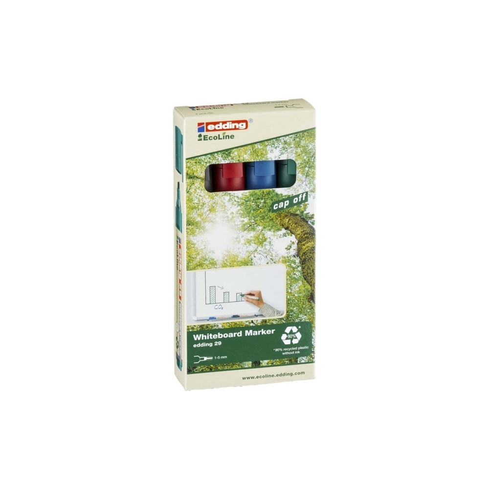 Produktbild för Whiteboardpenna edding 29 EcoLine blandad. 1-5 mm sned spets