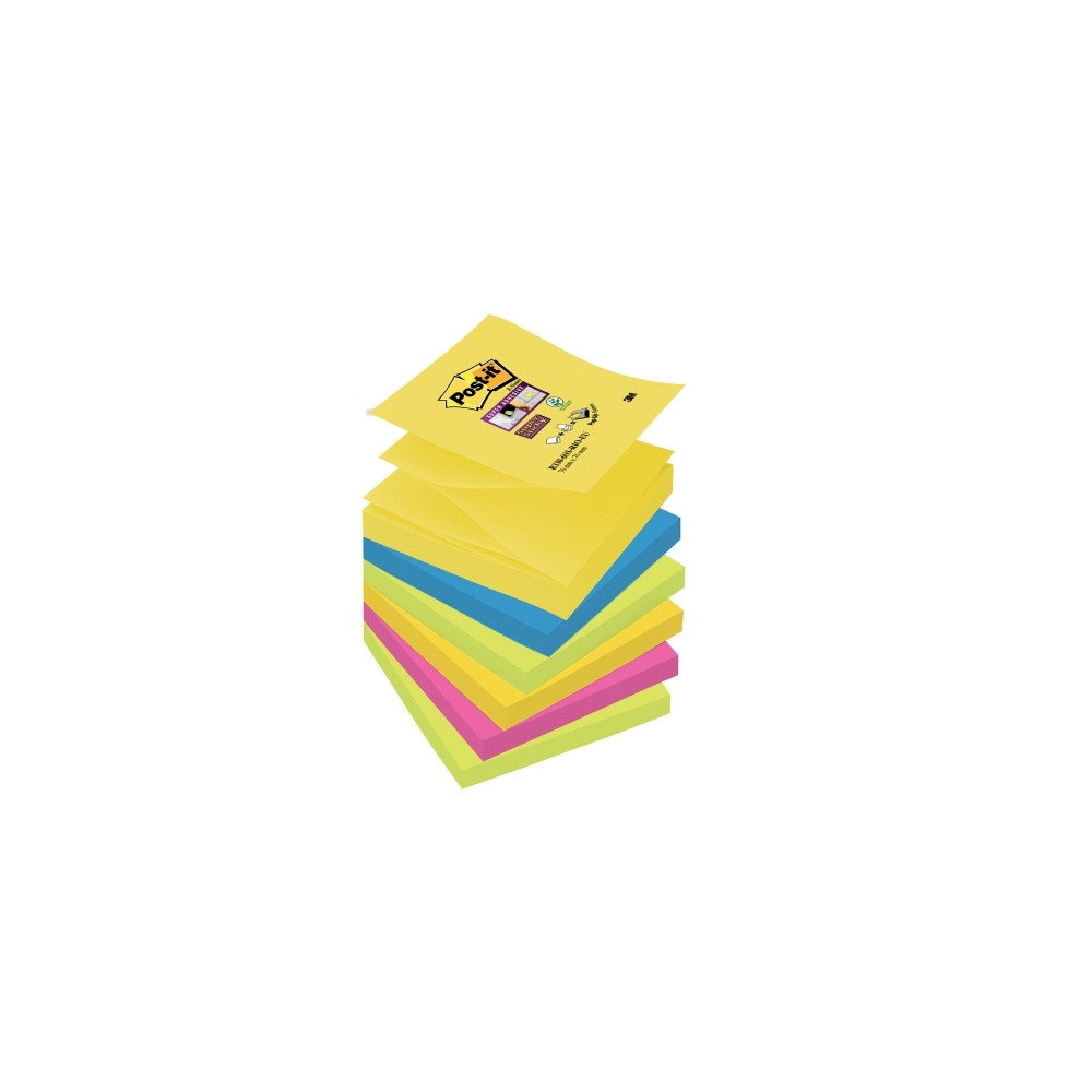 Produktbild för Post-it Super Sticky Z-Notes, Carnival Collection, 76 x 76 m...