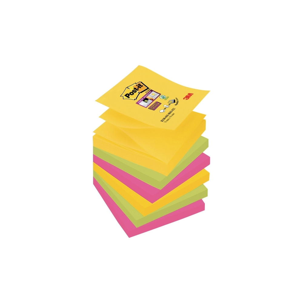 Produktbild för Post-it Super Sticky Z-Notes, Carnival Collection, 76 x 76 m...
