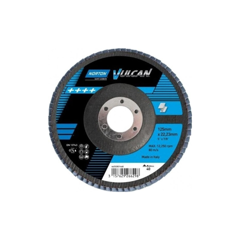 Produktbild för Lamellrondell 115x22 mm K80 – Norton Vulcan – för slipning z...