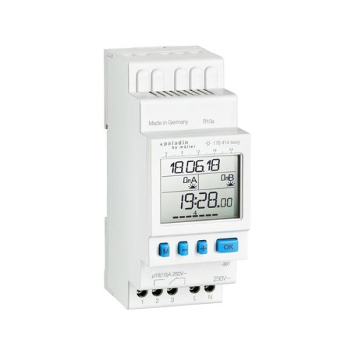 Solar Plus Kontaktklocka Digital ASTRO, Din-skin (2 moduler 35 mm bred)...