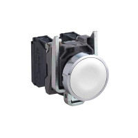Produktbild för Schneider Electric XB4, Knapp, Vit, IP66, IK06, Klass I, 30...