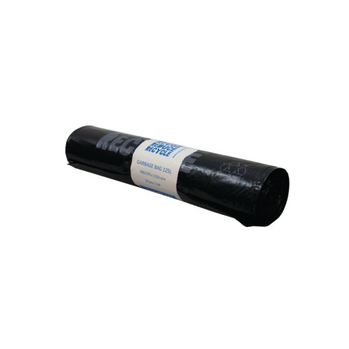 Poly Avfallssäckar polyblå, 125 l, återvunnen plast, 40 my, svart...