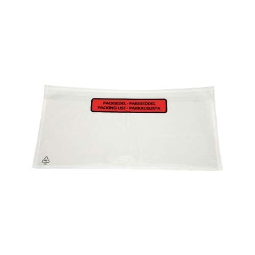 SPECIALPLAST I GISLAVED AB Följesedelsfickor C65 med text 132 x 235 mm 30 my, paket med...