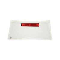 Produktbild för Följesedelsfickor C65 med text 132 x 235 mm 30 my, paket med...