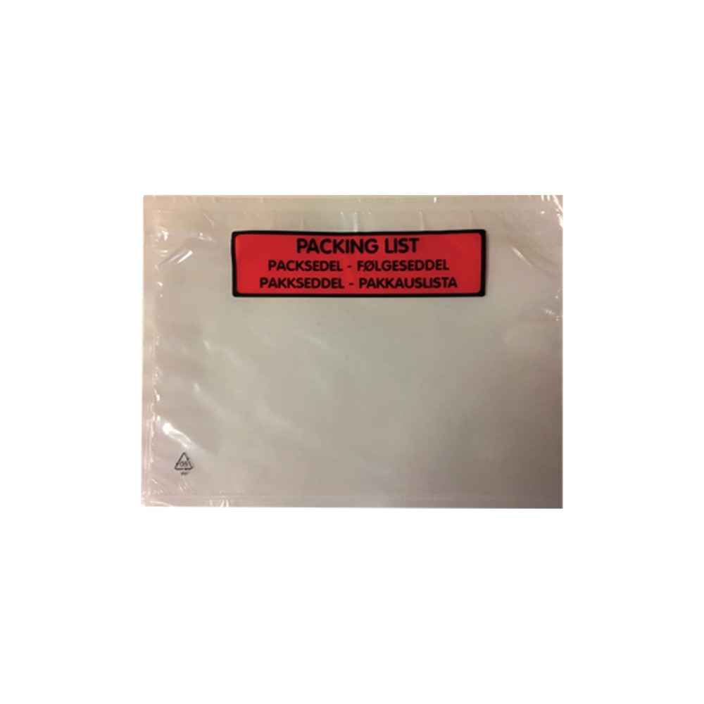 Produktbild för Följesedelsfickor C5 med tryck 175 x 235 mm 45 my (förpackni...
