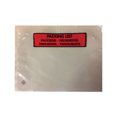 SPECIALPLAST I GISLAVED AB Följesedelsfickor C6, med text, 132 x 175 mm, 45 my, förpack...