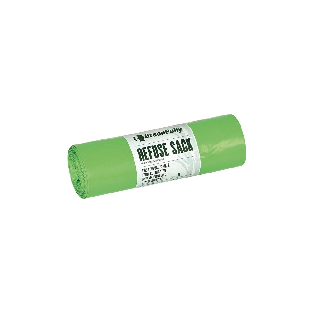 Produktbild för Avfallspåsar greenpolly, återanvändbara, 30 l, 11 my, vita,...