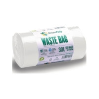 Produktbild för Avfallspåsar greenpolly, återanvändbara, 30 l, 11 my, vita,...