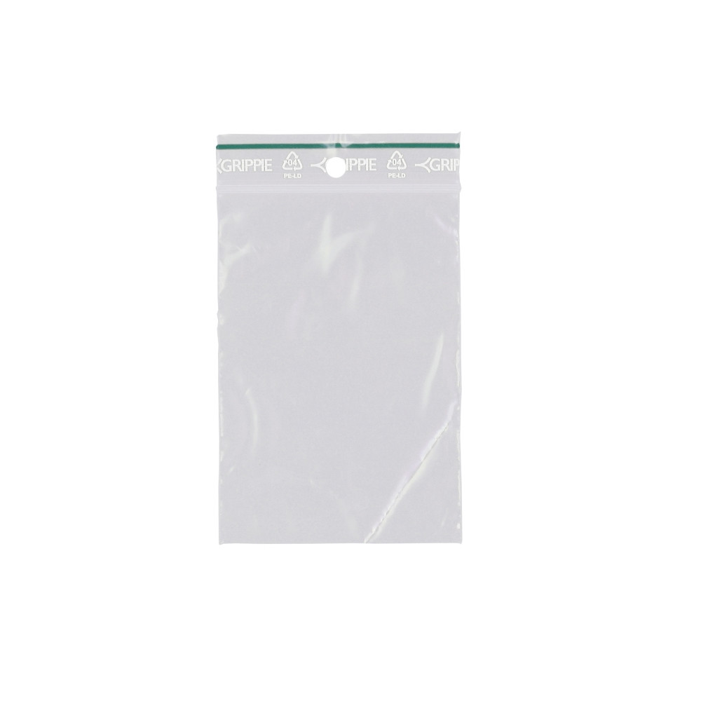 Produktbild för Dragkedjepåsar Grippie Green 70 x 100 mm, förpackning med 10...