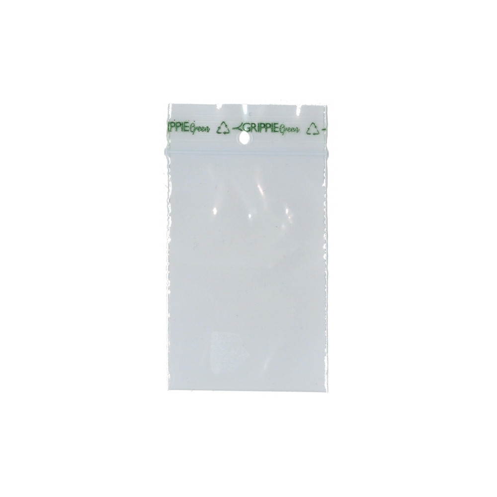 Produktbild för Dragkedjepåsar Grippie Green 70 x 100 mm, förpackning med 10...