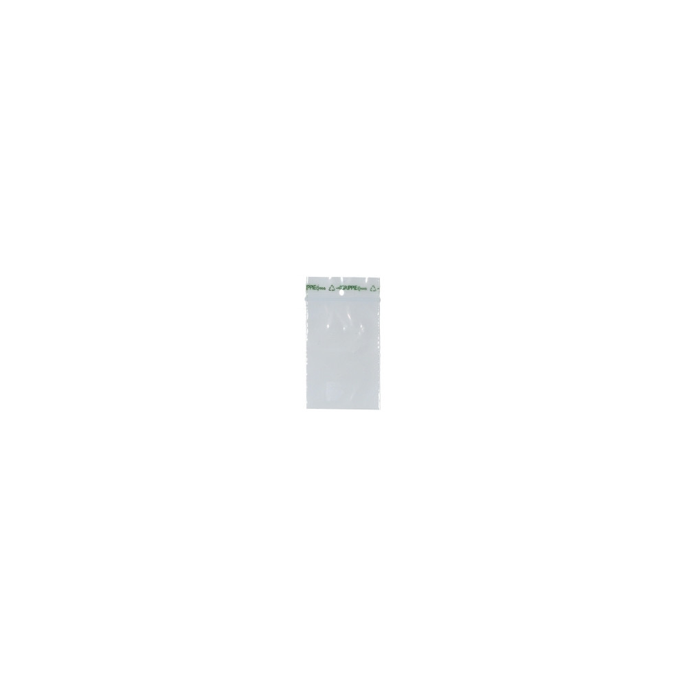 Produktbild för Dragkedjepåsar Grippie Green 70 x 100 mm, förpackning med 10...