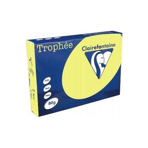 Clairefontaine Farvet papir, Trophée, A4, 80g, 1778, påskeliljegul, pakke a...