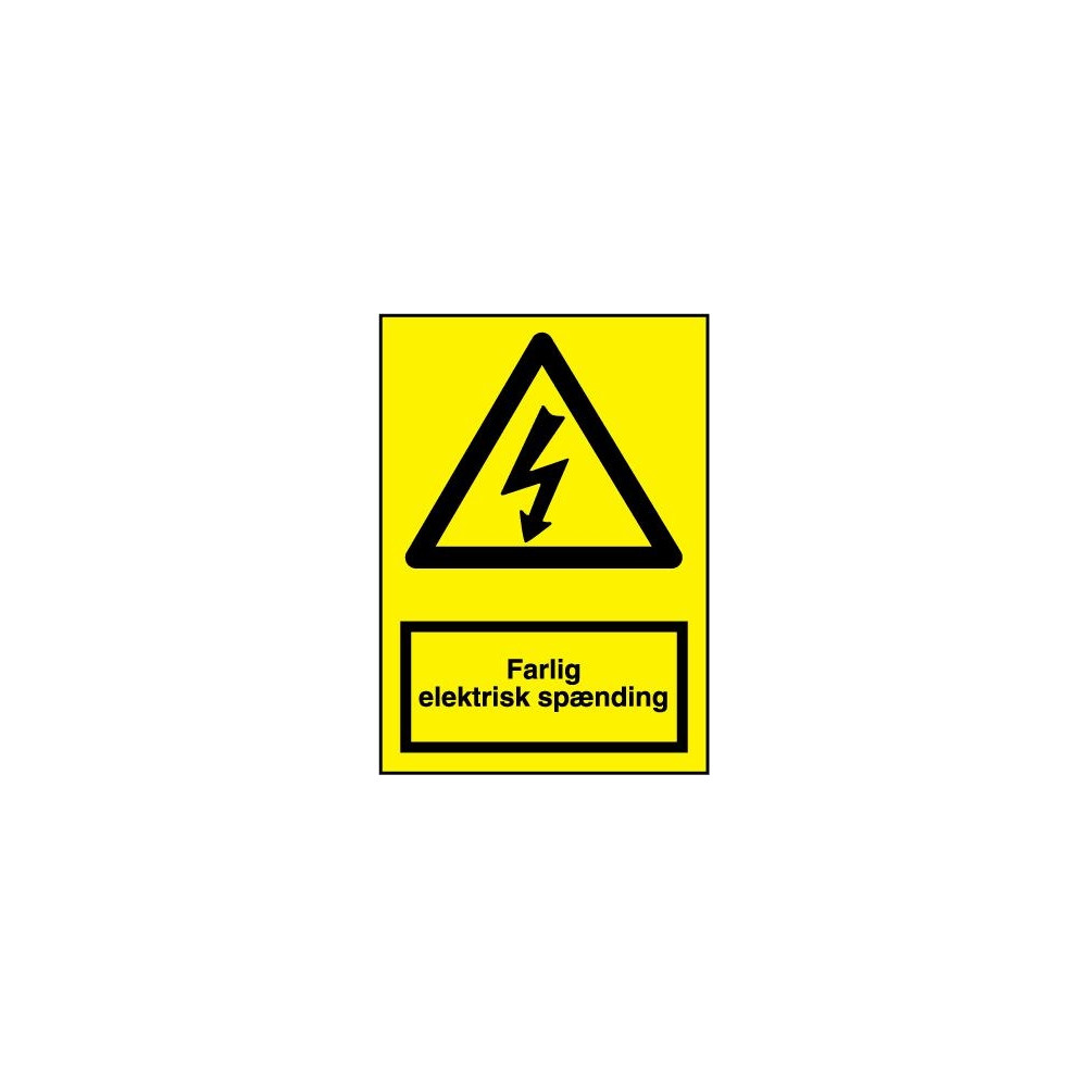 Produktbild för JO SAFETY varningsskylt triangel gul med svart blixt 148x210...