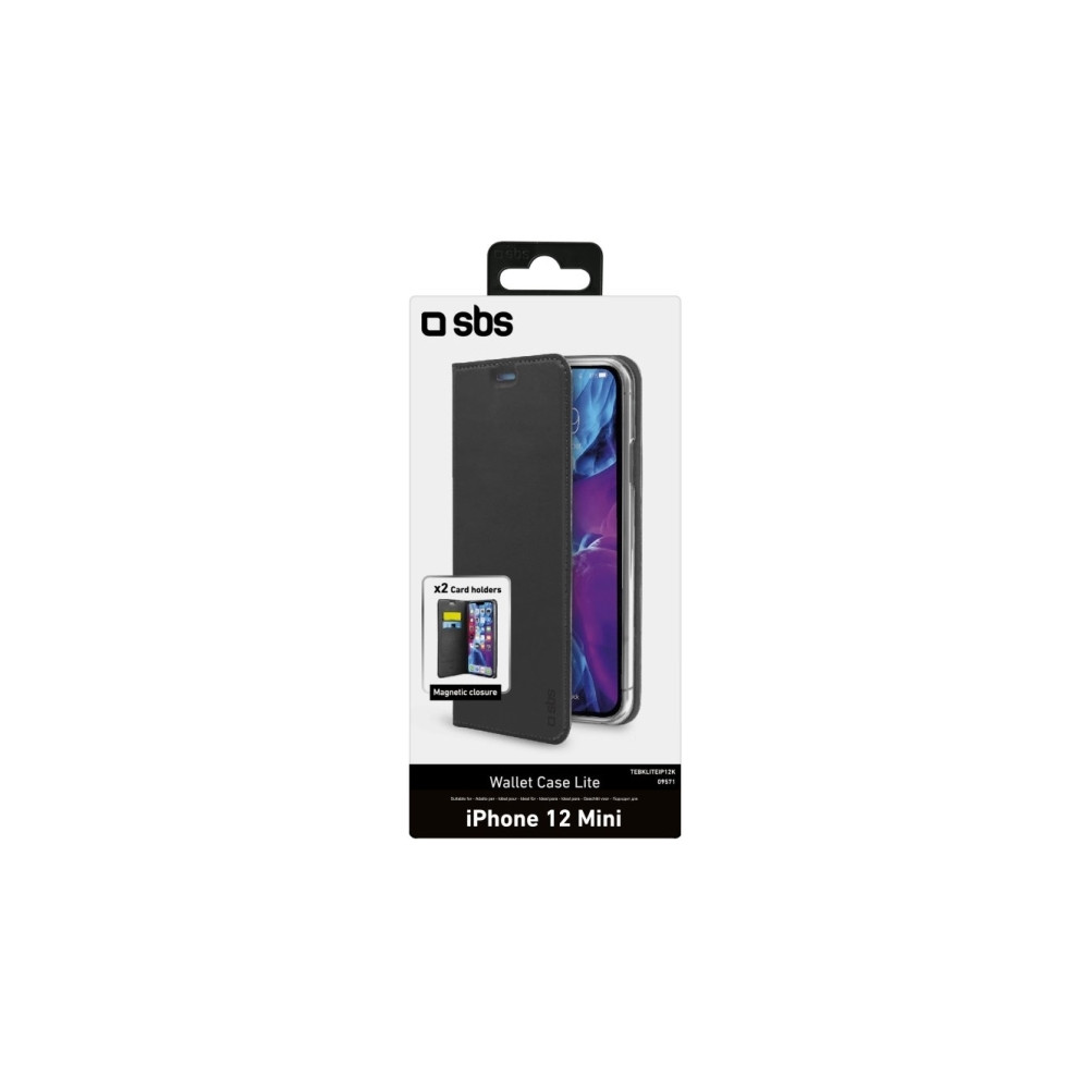 Produktbild för SBS TEBKLITEIP12K, Plånbok, Apple, iPhone 12 mini, 13,7 cm (...
