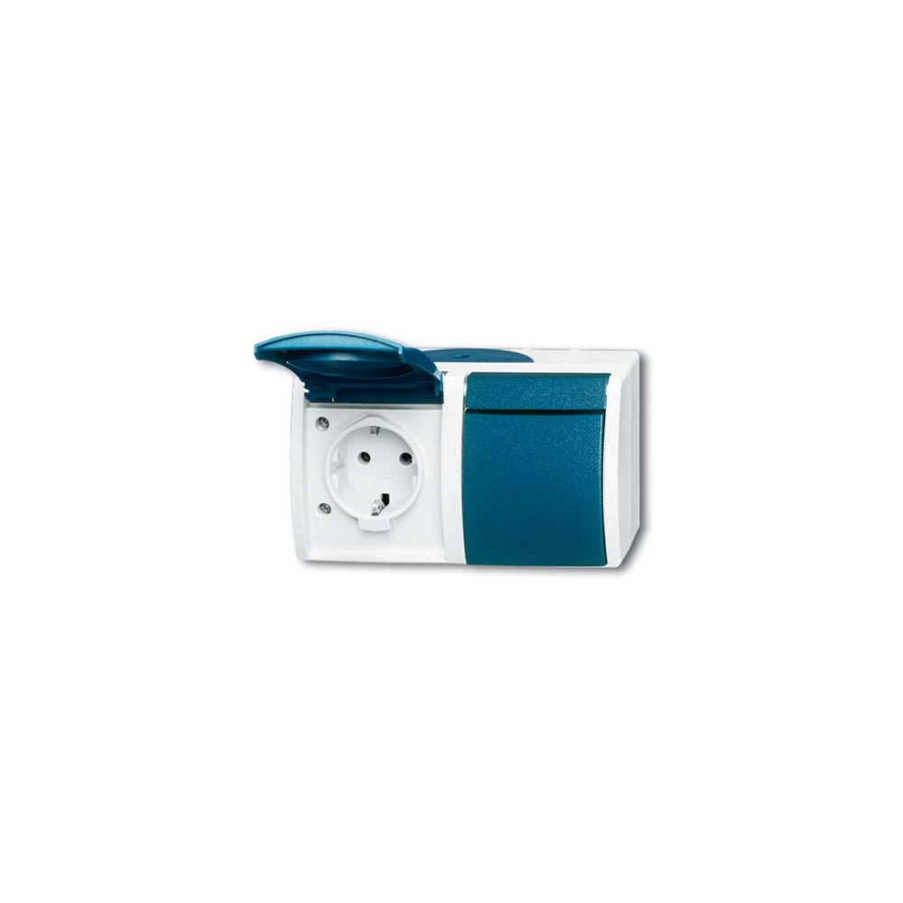 Produktbild för ABB 20/2 EBW-53, Typ F, 2P+PE, Blå, Termoplast, Plast, IP44,...