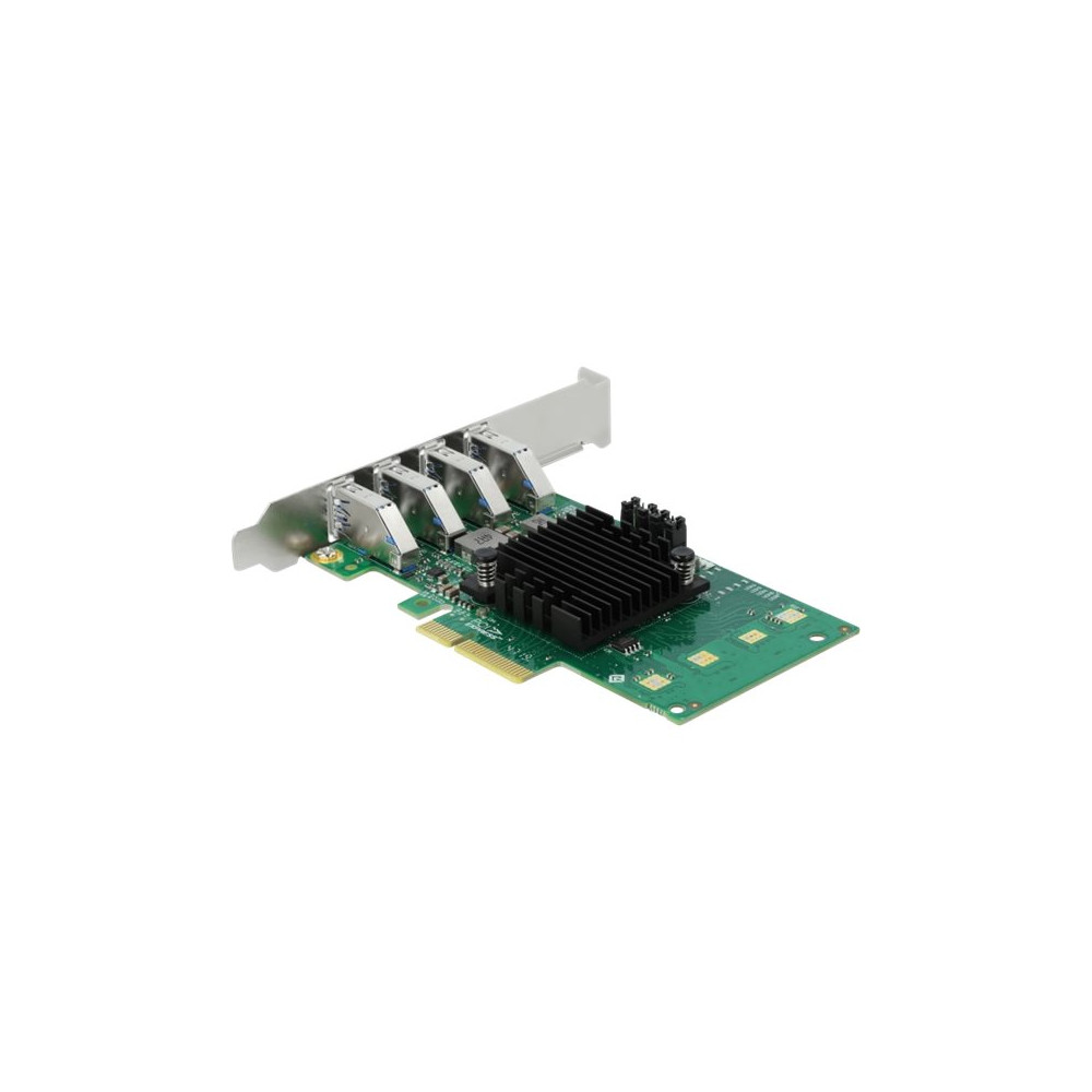 Produktbild för Delock PCI Express x4 Card to 4 x external USB 3.0 Quad Channel - USB-adapter - PCIe 2.0 x4 - USB 3.0 x 4