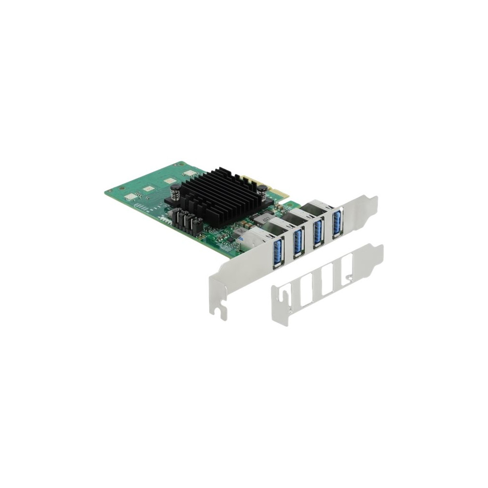 Produktbild för Delock PCI Express x4 Card to 4 x external USB 3.0 Quad Channel - USB-adapter - PCIe 2.0 x4 - USB 3.0 x 4