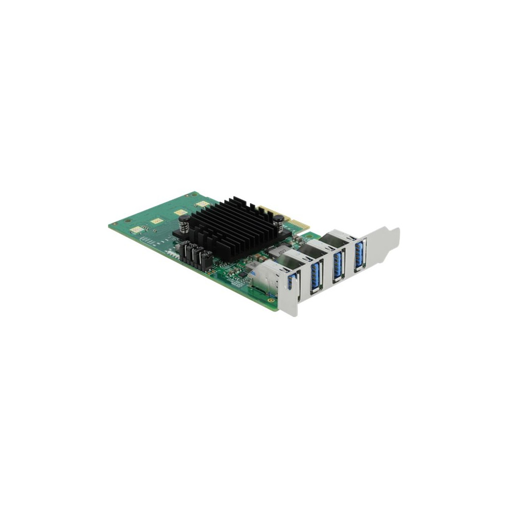 Produktbild för Delock PCI Express x4 Card to 4 x external USB 3.0 Quad Channel - USB-adapter - PCIe 2.0 x4 - USB 3.0 x 4