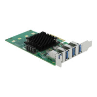 Produktbild för Delock PCI Express x4 Card to 4 x external USB 3.0 Quad Channel - USB-adapter - PCIe 2.0 x4 - USB 3.0 x 4