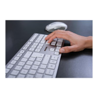 Produktbild för CHERRY DW 9100 SLIM - sats med tangentbord och mus - AZERTY - fransk - vit, silver Inmatningsenhet