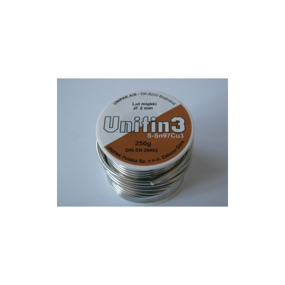 Produktbild för UNIPAK UNITIN lödtenn (mjuklöd) 2 mm 250 gram för lödning av...
