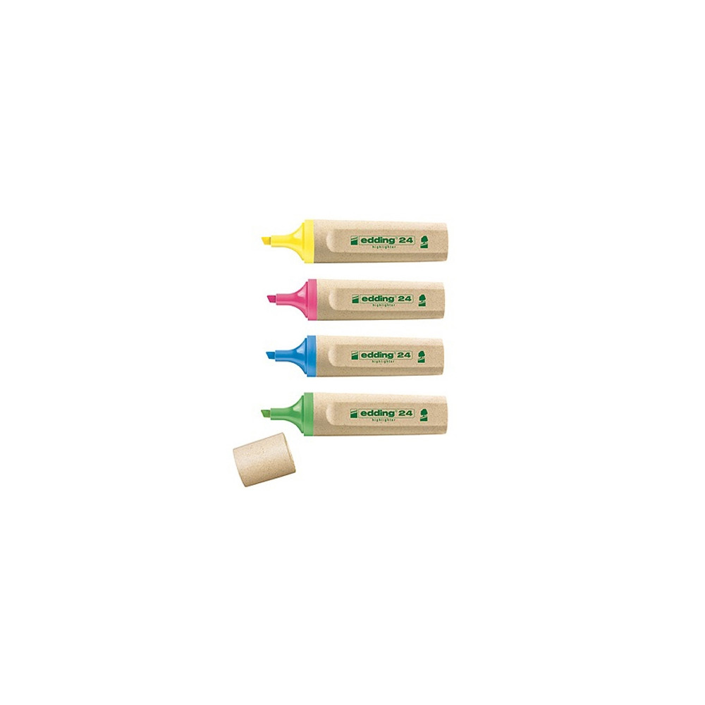 Produktbild för Highlighter edding 24 ecoline, sorterade färger, box med 4 s...
