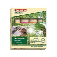 Produktbild för Highlighter edding 24 ecoline, sorterade färger, box med 4 s...