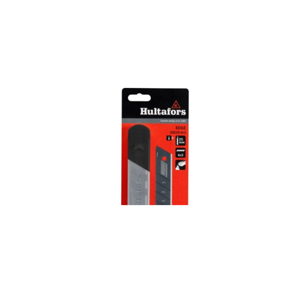 Produktbild för Hultafors knäckblad 25 mm – Edge, 4x3 blad, snitt med hög pr...