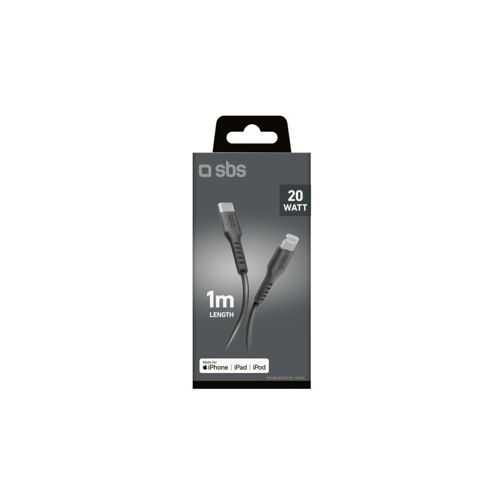 Produktbild för SBS TECABLELIGTC1K, 1 m, Lightning, USB C, Hankoppling, Hank...