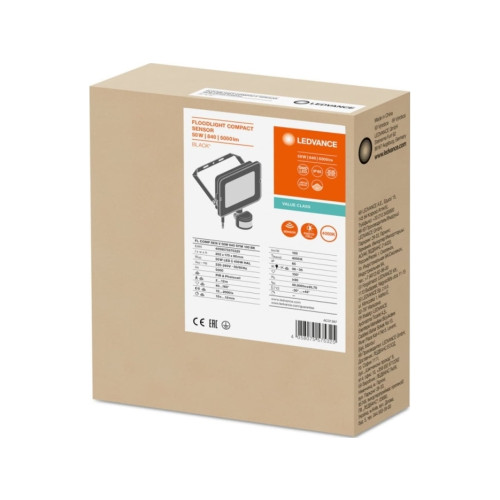 LEDVANCE Ledvance LED-strålkastare FLOOD COMPACT SENSOR V 50W 840 SYM...