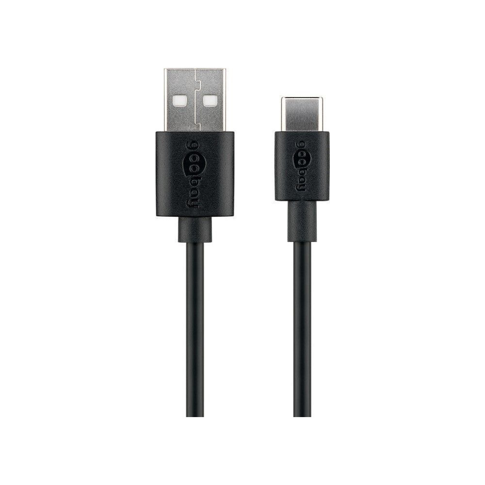 Produktbild för Goobay 59118, 0,5 m, USB A, USB C, USB 2.0, 0,48 Gbit/s, Sva...