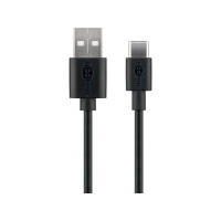 Produktbild för Goobay 59118, 0,5 m, USB A, USB C, USB 2.0, 0,48 Gbit/s, Sva...