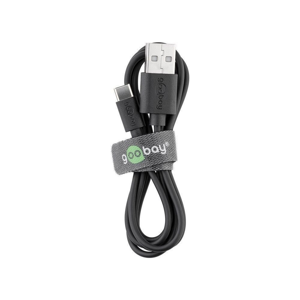 Produktbild för Goobay 59118, 0,5 m, USB A, USB C, USB 2.0, 0,48 Gbit/s, Sva...