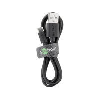 Produktbild för Goobay 59118, 0,5 m, USB A, USB C, USB 2.0, 0,48 Gbit/s, Sva...