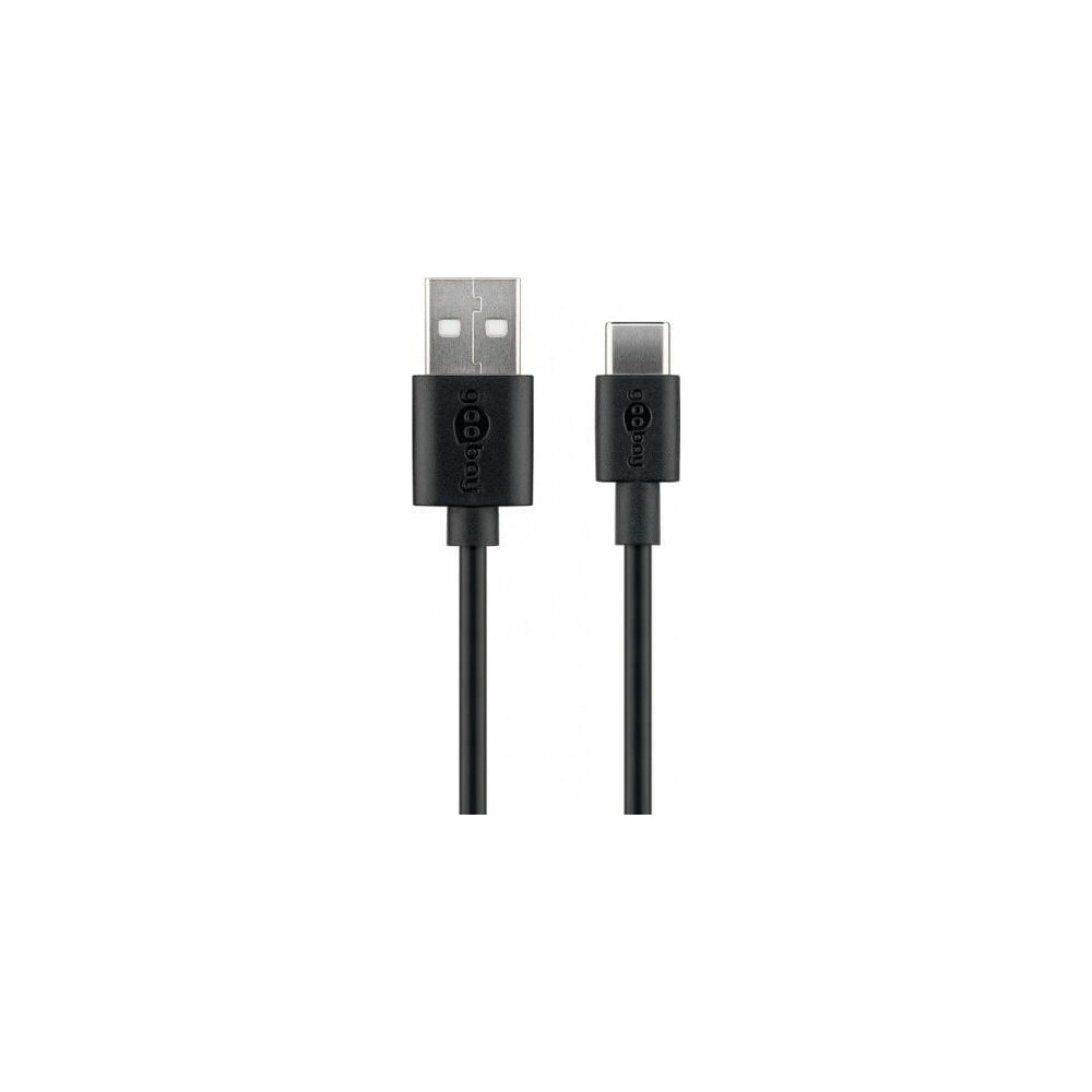Produktbild för Goobay 59118, 0,5 m, USB A, USB C, USB 2.0, 0,48 Gbit/s, Sva...