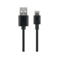 Produktbild för Goobay 59118, 0,5 m, USB A, USB C, USB 2.0, 0,48 Gbit/s, Sva...