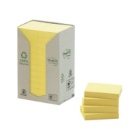 Produktbild för Post-it återvinningsbara anteckningslappar, kanariegul, 24 b...