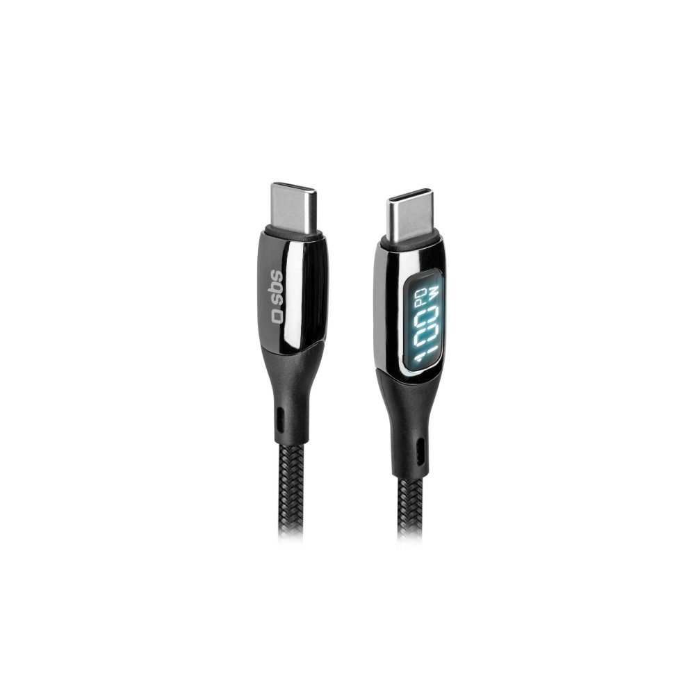 Produktbild för SBS TECABLETCCLED100WK, 1 m, USB C, USB C, 0,48 Gbit/s, Svar...