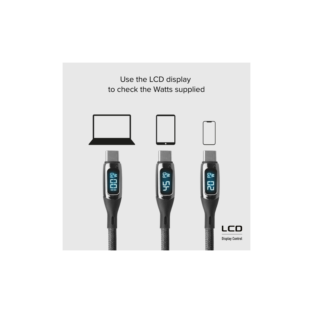 Produktbild för SBS TECABLETCCLED100WK, 1 m, USB C, USB C, 0,48 Gbit/s, Svar...