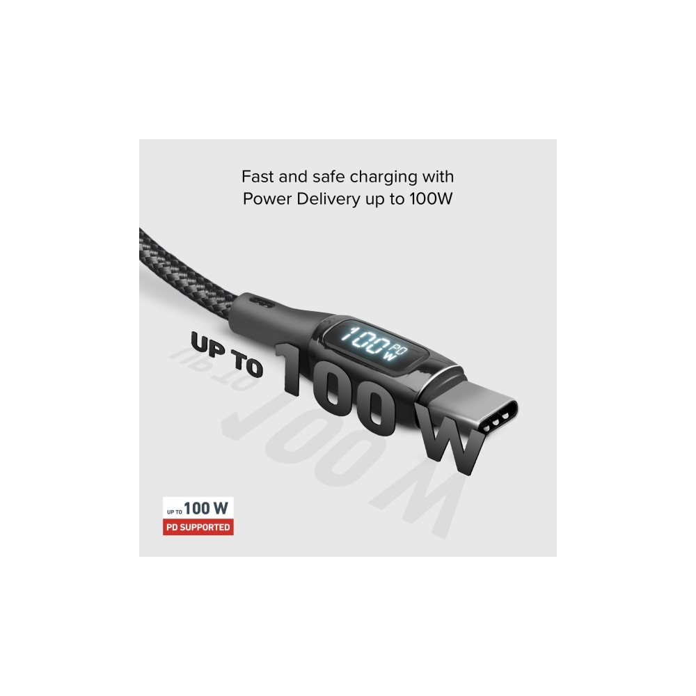 Produktbild för SBS TECABLETCCLED100WK, 1 m, USB C, USB C, 0,48 Gbit/s, Svar...